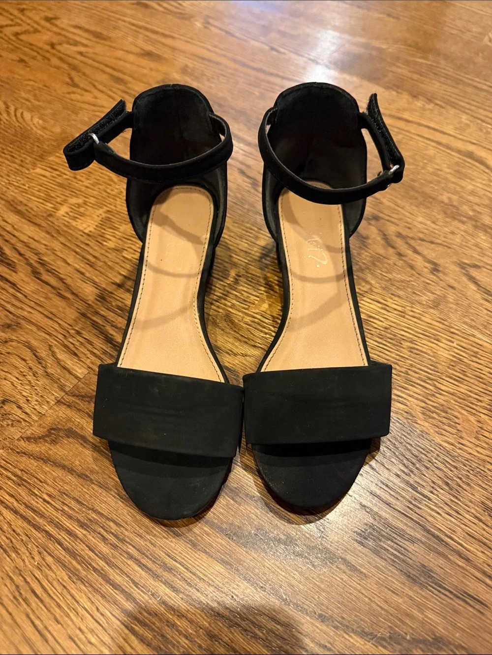 Girls size 2 Black Ankle-Strap Open-Toe Heals